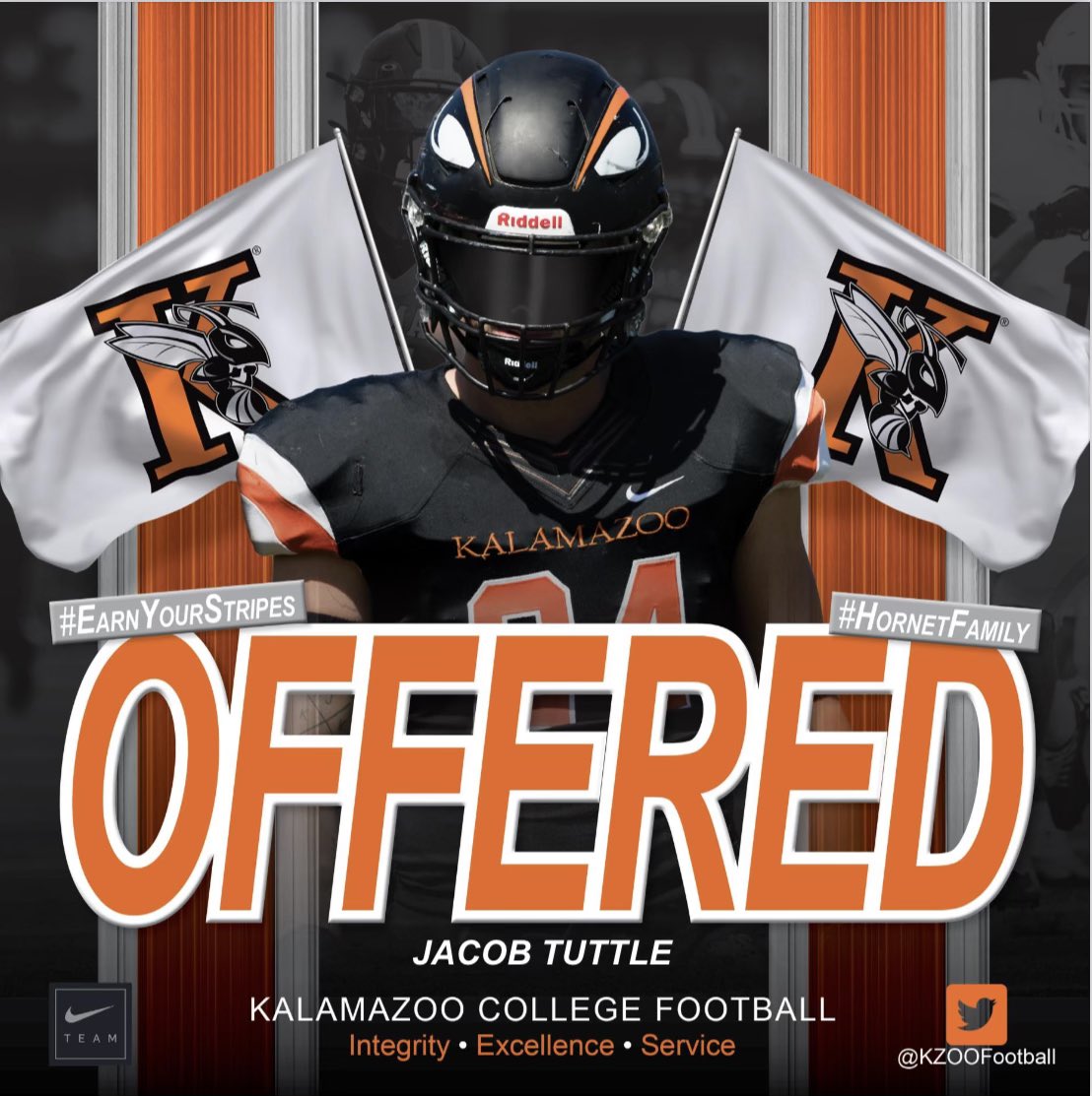 jacobtuttle's tweet photo. After a great talk with @CoachZorboKZOO, I am blessed to have received an offer from Kalamazoo College! @KzooFootball https://t.co/3zSLqLBnBB