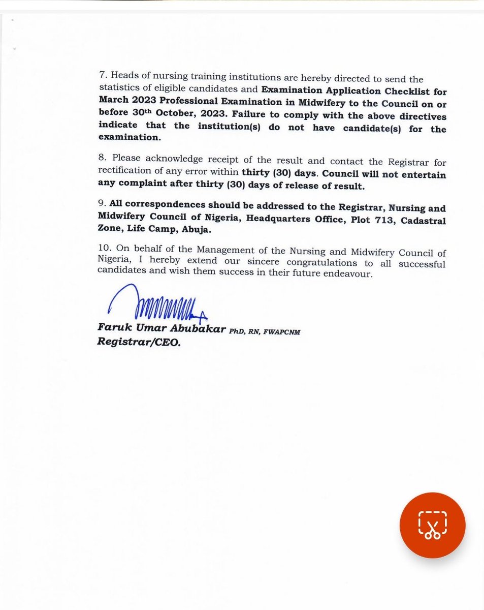 NMCN_Nig's tweet photo. Release of Results of the Professional Examination in Midwifery  - September 2023 https://t.co/zTYgpstxSK