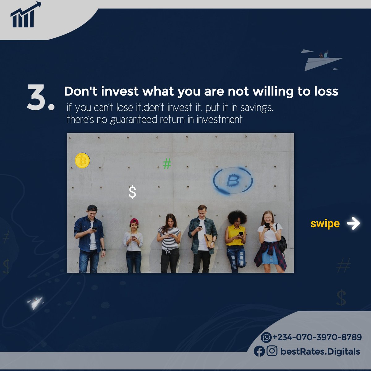 BestRates_'s tweet photo. Things to Remember when BUYING crypto currencies 📈📉
#bestratesdigitals #Binance #BITCOIN #imole #Marlians #MohBadLivesOn #zinonymous #trade #JusticeForMohbad #CryptoNews #cryptotrading #cryptocurrency https://t.co/yGxkJQnUVt