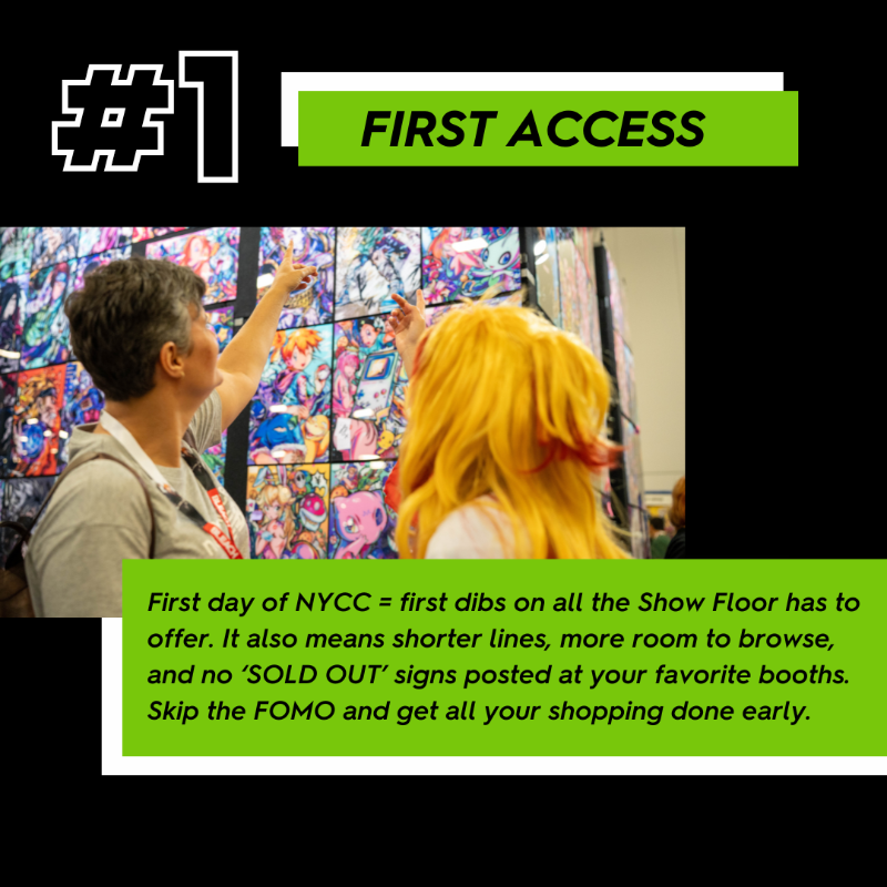 NY_Comic_Con's tweet photo. 3 WEEKS ‘TILL NYCC: Will we see you there? 👀 If you’re on the fence, we’ve got five *excellent* reasons why you (yes, YOU) should be there on Day One. Join us on Thursday, October 12 in NYC 💥