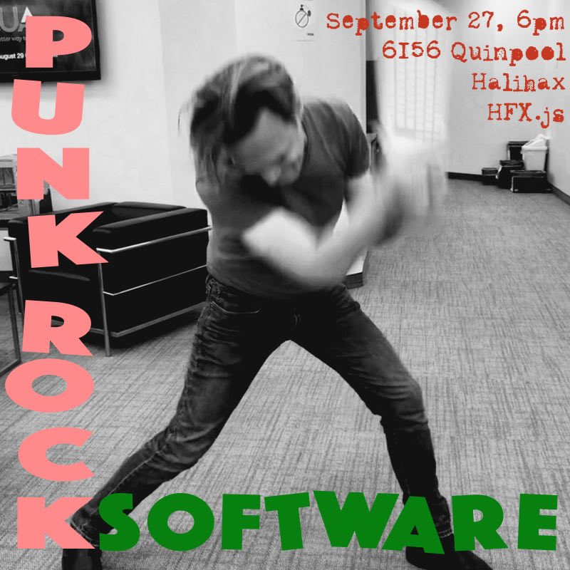 Didn't make it to Detroit or Montreal or Fredericton to see my "Halifax Burger Week and Punk Rock Software" talk? Well it's coming  back to Halifax next Wednesday as part of the Halihax / HFX.JS meetup 

I even dusted off my tech blog to write about it: 

shindigital.com/blogposts/punk…
