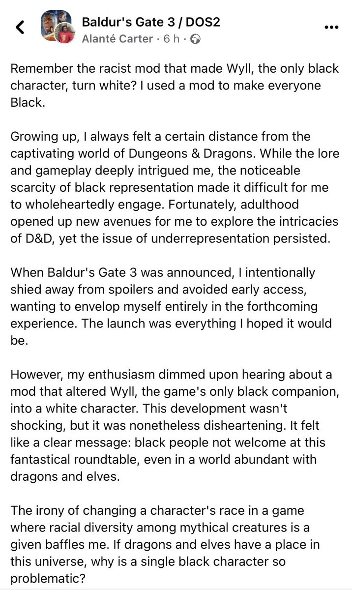 SqueakinglyJen's tweet image. Love this! @larianstudios #BG3 Mod making all the companions black