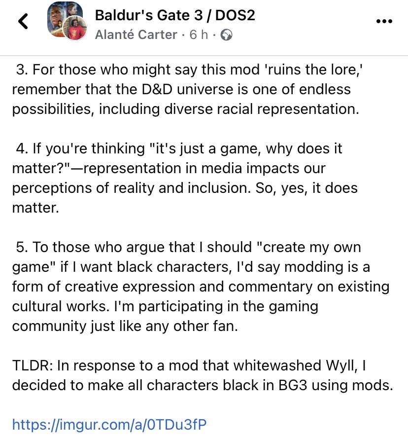 SqueakinglyJen's tweet image. Love this! @larianstudios #BG3 Mod making all the companions black