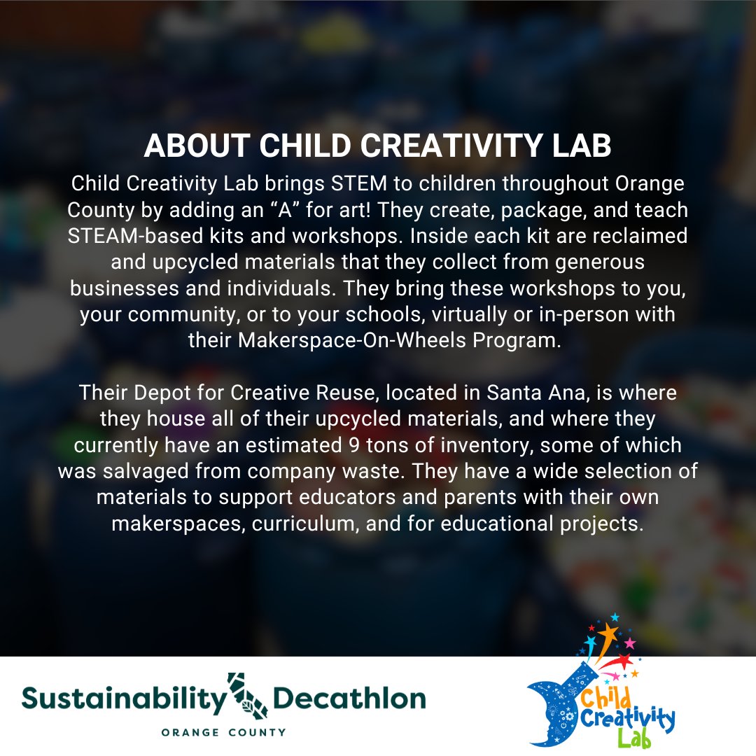 ♻️ Upcycling is a great way to reuse materials and keep them out of the trash!

🤝 That’s why we’re excited to be partnering with @childcreativity to bring house-building kits, made with reusable materials, to children visiting OCSD.

They'll be there for all 8 days!

#ocsd23