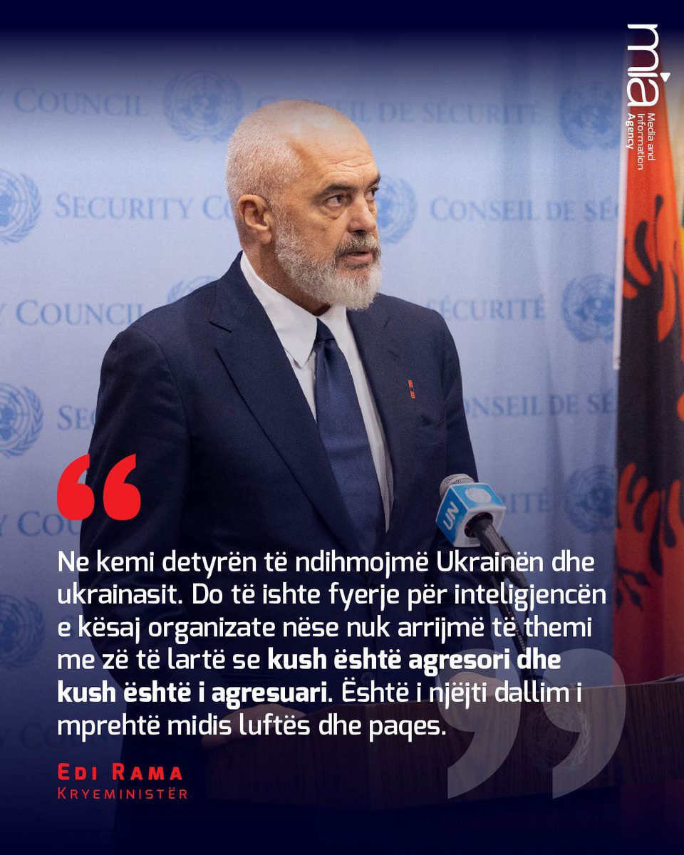 mia_gov_al's tweet photo. Kryeministri @ediramaal gjatë drejtimit të Debatit të Nivelit të Lartë në Këshillin e Sigurimit. https://t.co/53GrgDAaD3