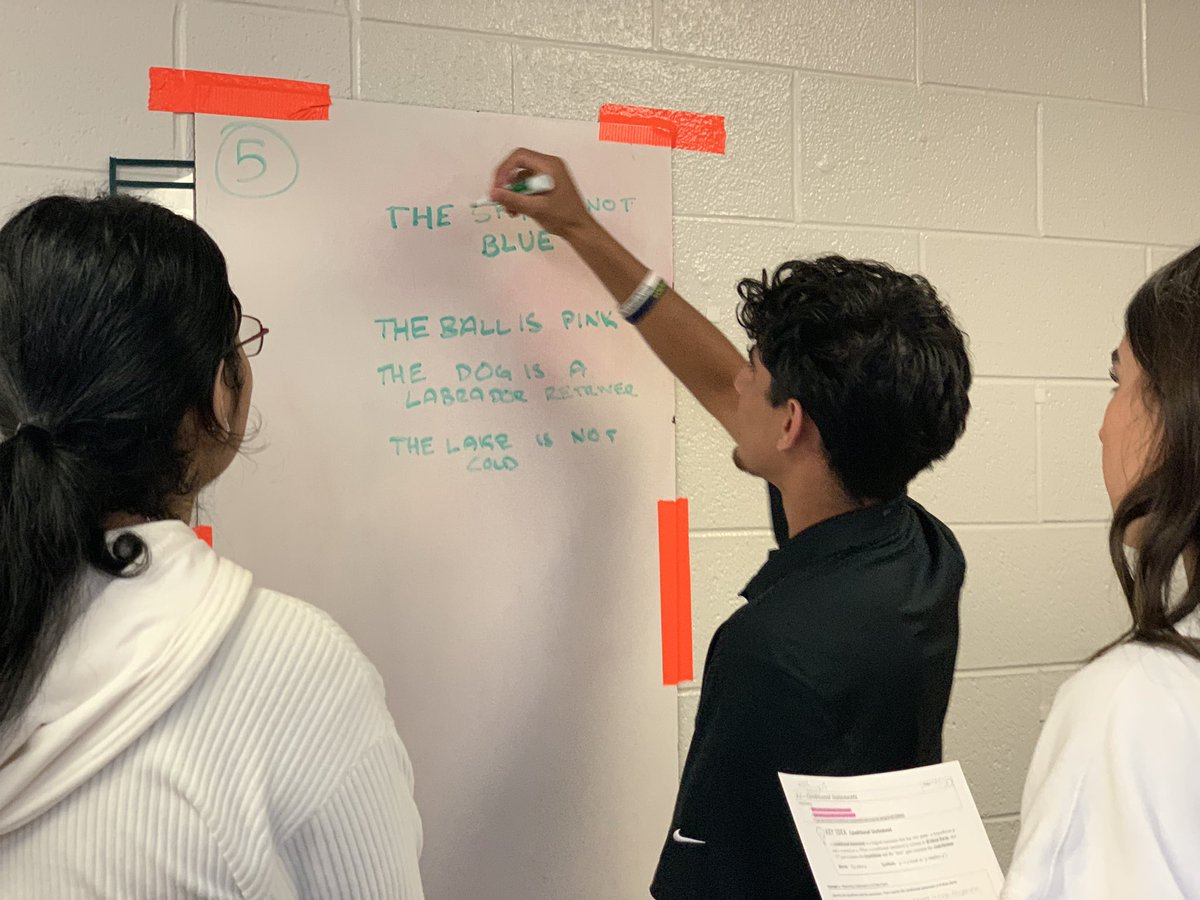 JGumzTeach's tweet photo. Geometry student’s in Mrs Wade’s @RHSFalcons class collaboratively craft logic and reasoning stems while learning about conditional statements! #mathpractices #buildingthinkingclassrooms https://t.co/gbKH4A5Kkt