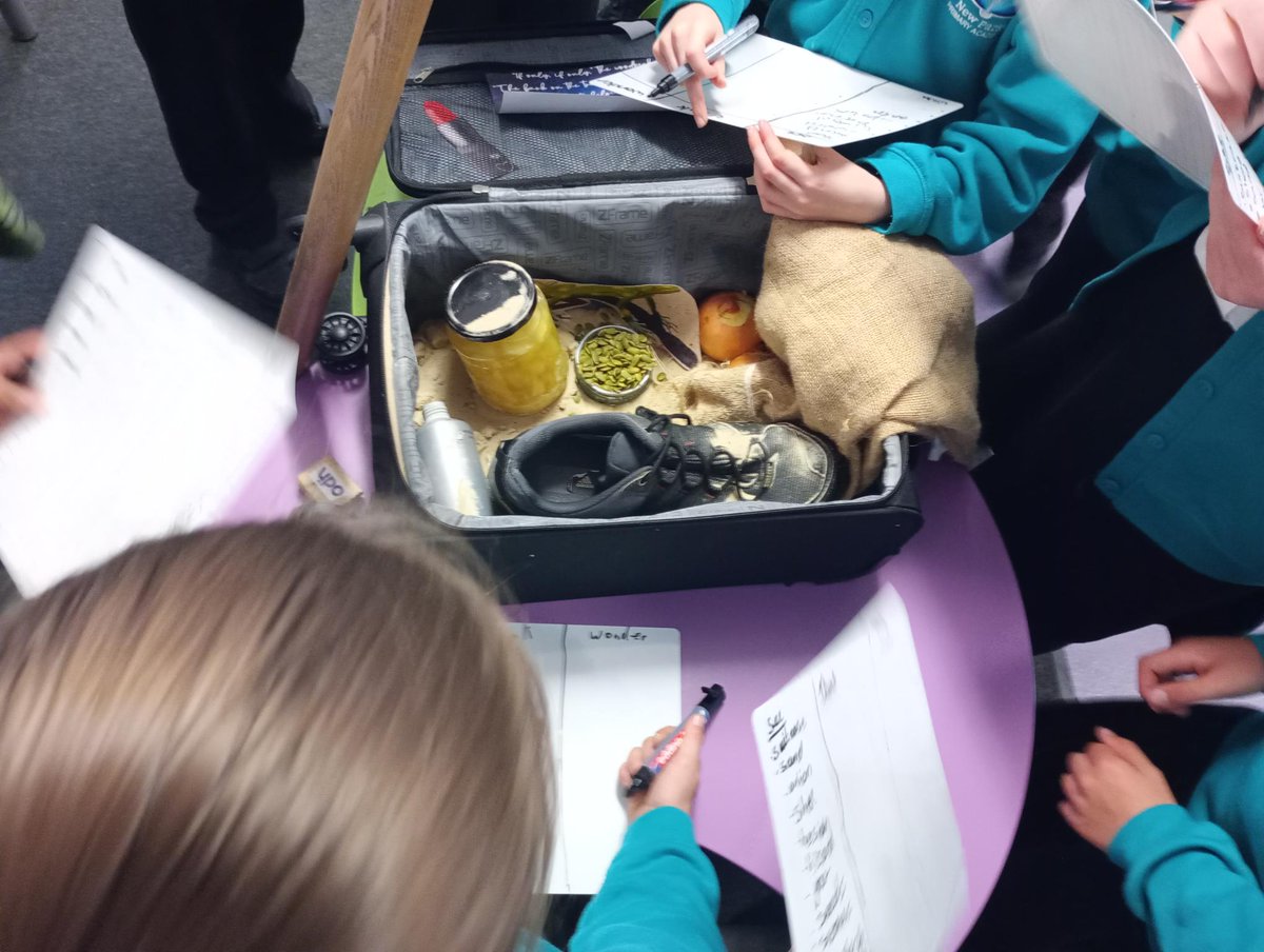 Year 5 and 6 had an intriguing morning exploring the contents of this case...  I wonder what their new novel study is going to be?
