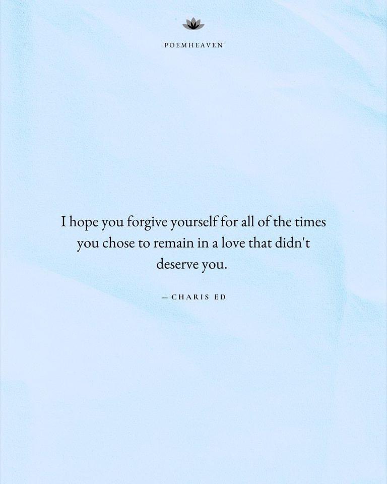 self forgiveness.