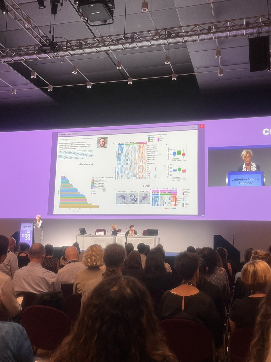 Excellent talk from @sautesfridm explaining the role of TLS and B cells in immunotherapy response at the #CICON conference in Milan. Exciting to see our recent TLS findings in GBM included!