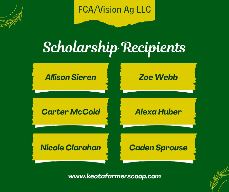 Each year we give out six, $500 scholarships to outstanding youth, in and around our local communities!

Congrats to these six! We wish you the best in your future career!