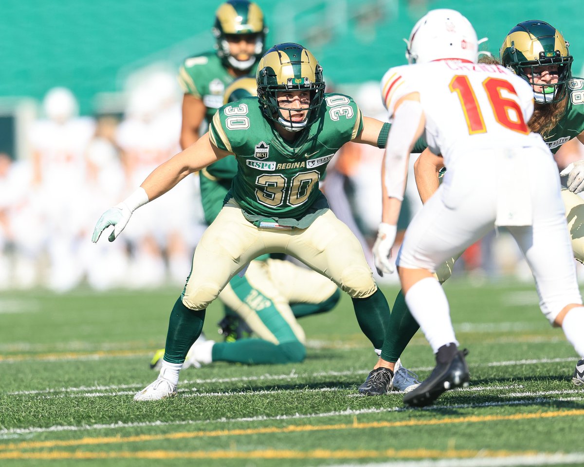 CanadaWest's tweet photo. Getting it done on both sides of the ball 😤

Check out this fun stat line for @reginarams linebacker Brayden Wagg in last weekend’s win over Calgary: 

✅ 3 solo tackles
✅ 3 assisted tackles 
✅ 2 key touchdowns! 

He does it all 🔥 https://t.co/1098lwy8OV