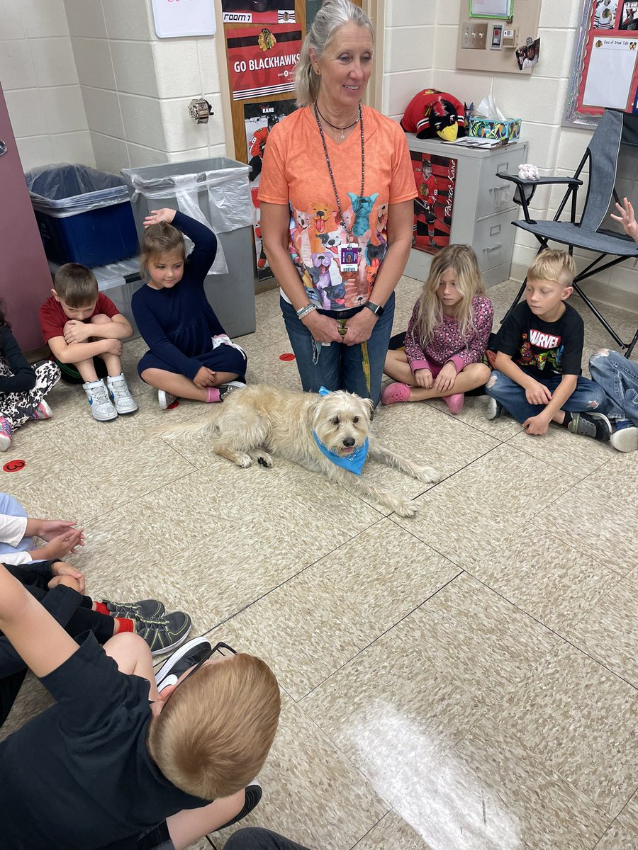 Keeler the Therapy Dog visited us today. #ccs118life #DelordosDynamos