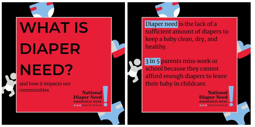 PDX_Diaper_Bank's tweet image. 1 in 2 U.S. families with young children struggle with diaper need.This #NationalDiaperNeedAwarenessWeek, join us to bring attention to the impacts of this public health crisis and advocate for change.
#EndDiaperNeed
#basicsarentbasic