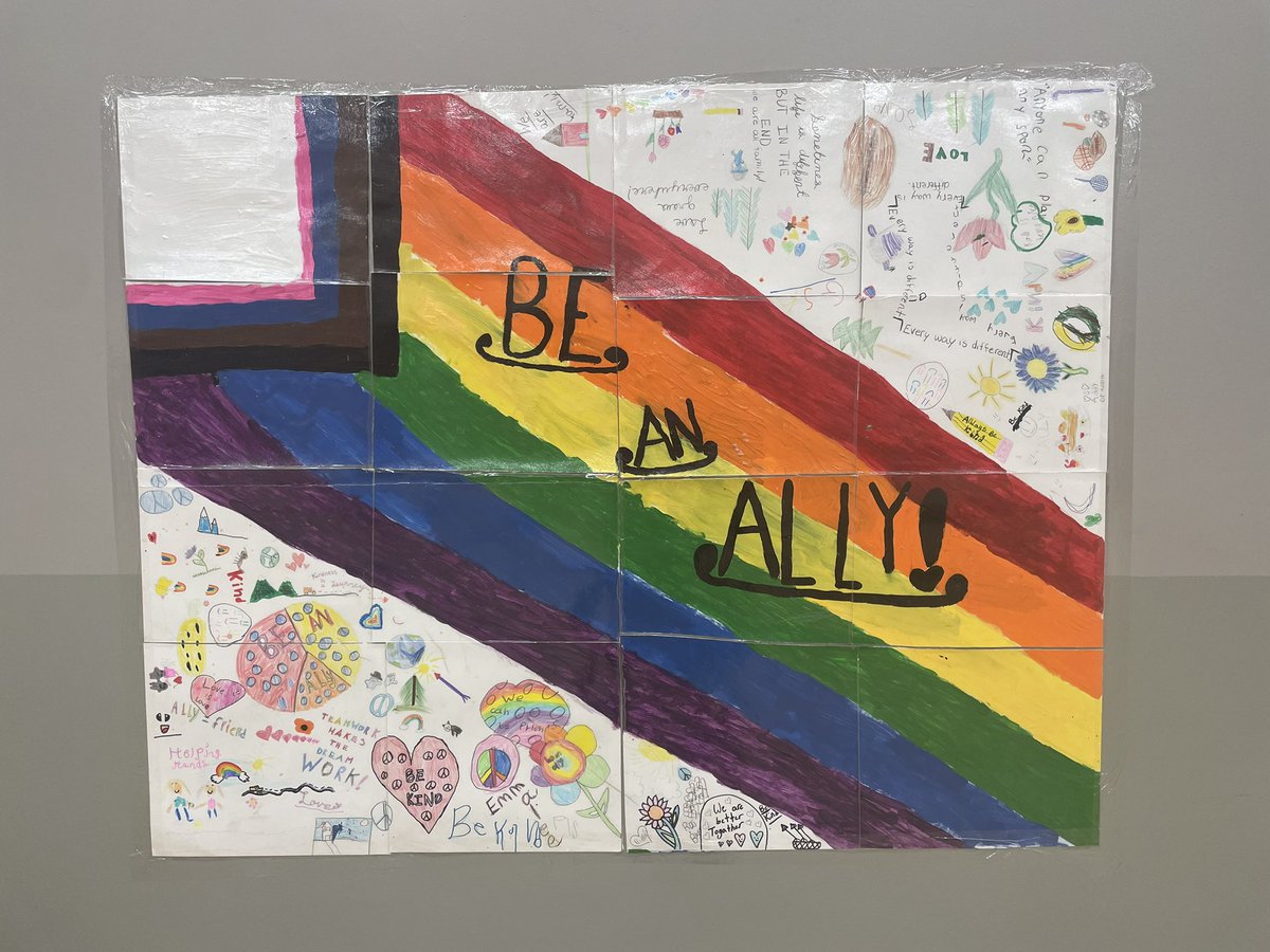 Very proud of the beautiful work that our GSA did. They made this into a puzzle for the entire school to solve along with messages about what it means to be an ally. <a href="/AVRCE_NS/">Annapolis Valley Regional Centre for Education</a> <a href="/AldershotElem/">Aldershot Elementary</a>