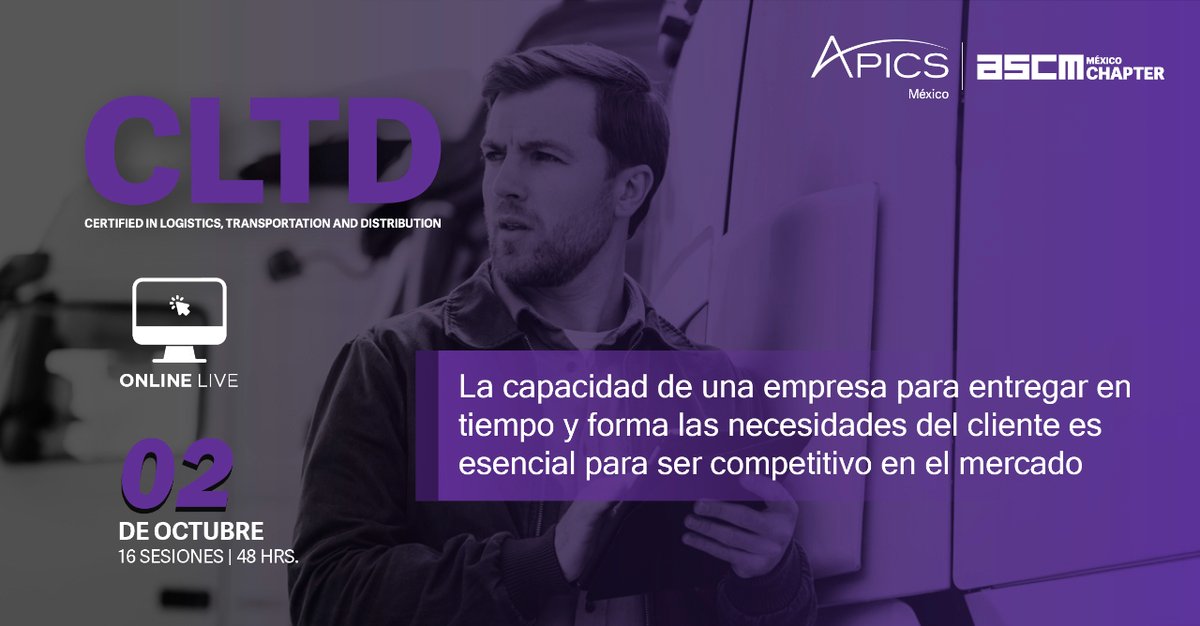 ¿Estás listo para demostrar tu conocimiento y experiencia en #logistica #transporte y #distribucion ? ¡Aprovecha esta oportunidad para obtener un reconocimiento internacional!

➡️ CLTD
🌐 mtr.cool/jjeehomjct

#CorporateLATAM #ASCMmexico #logistics #distribution #certificacion