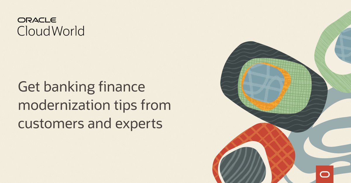 KikeLinarezz's tweet photo. Join @Oracle at #CloudWorld and see how data-driven applications and infrastructure enable financial services institutions to ✅ enhance operations, ✅ exceed customers’ expectations, ✅ reduce risk, and ✅ drive growth. Register for sessions at: https://t.co/KsbCMdk45J https://t.co/fRp8tQD5yJ