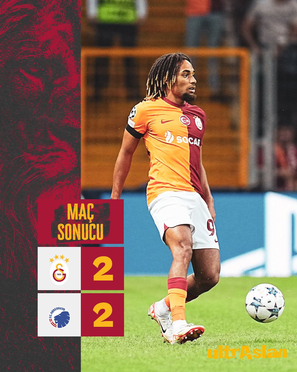 ultrAslan's tweet photo. Maç Sonucu | GALATASARAYIMIZ 2 - 2 Kopenhag

⚽ 86' Boey
⚽ 88' Tete https://t.co/sKCtBUmfqa