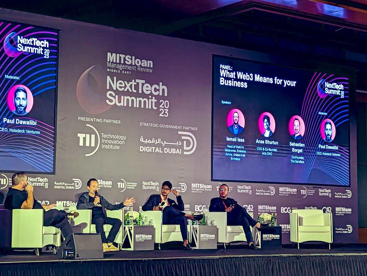 borgetsebastien's tweet photo. Had a very interesting panel today at NextTech Summit in Dubai @MITSloanme about "What Web3 means for your Business?" #NextTechSummit @DigitalDubai https://t.co/AKc9gENG1Q