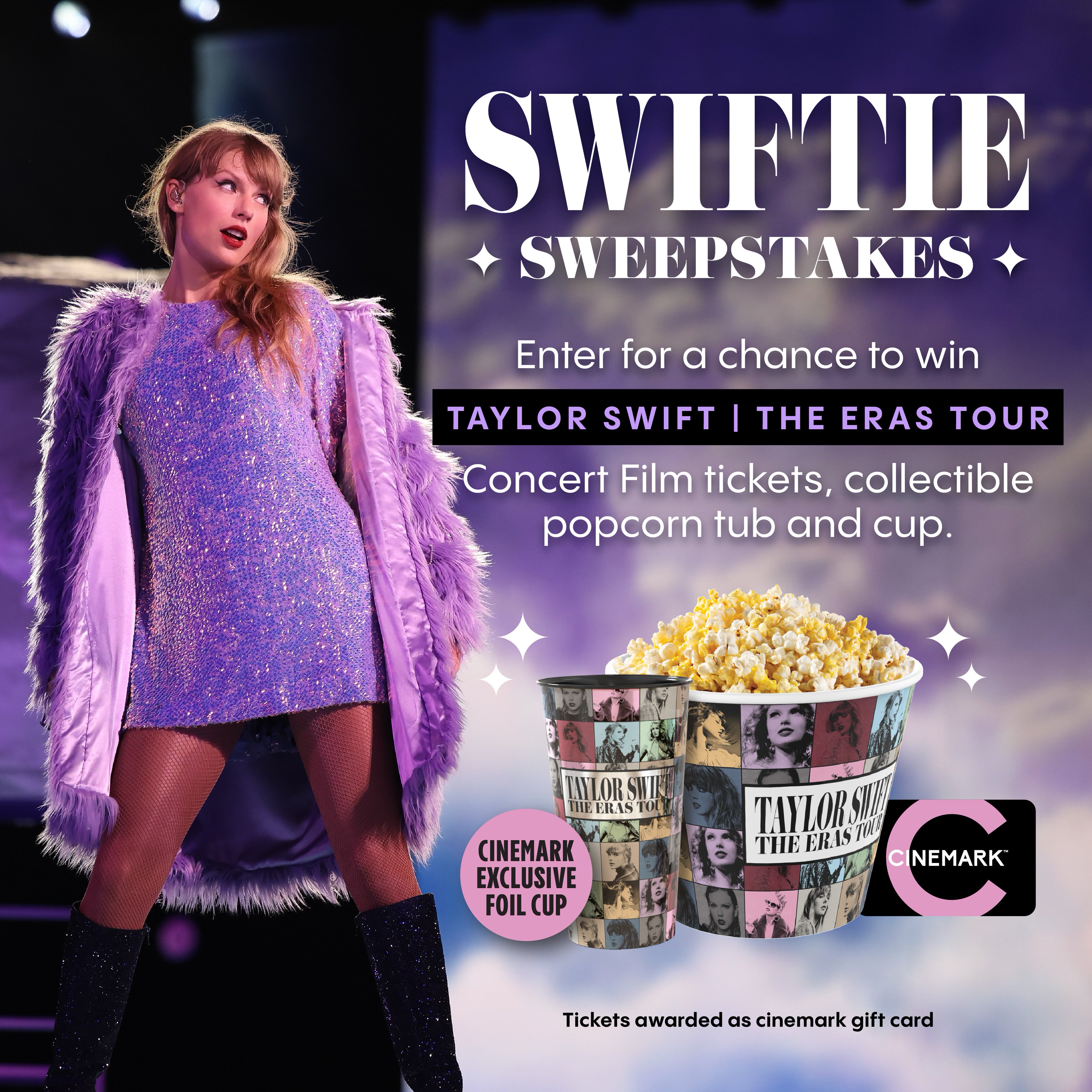 Taylor Swift The Eras Tour Movie Popcorn Bucket and Cup Cinemark