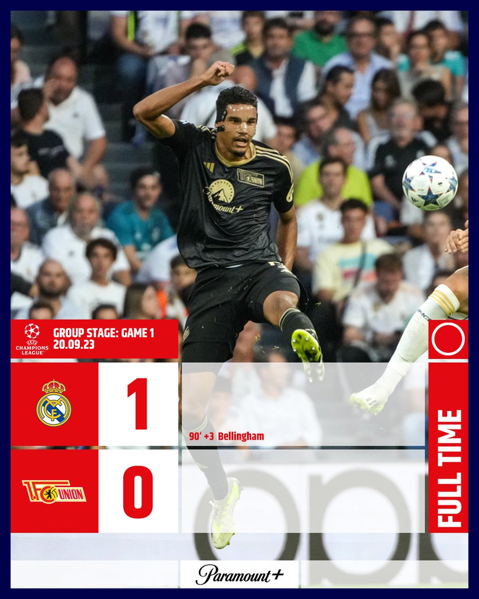 Heartbreak doesn't do it justice. 
So close. So damn close. 
But we know how hard we fought and there's no shame. We are one. We are Eisern. We came to Real Madrid and gave them everything. And we are still in the Champions League. Heads up, Unioner.
Eisern!!!!