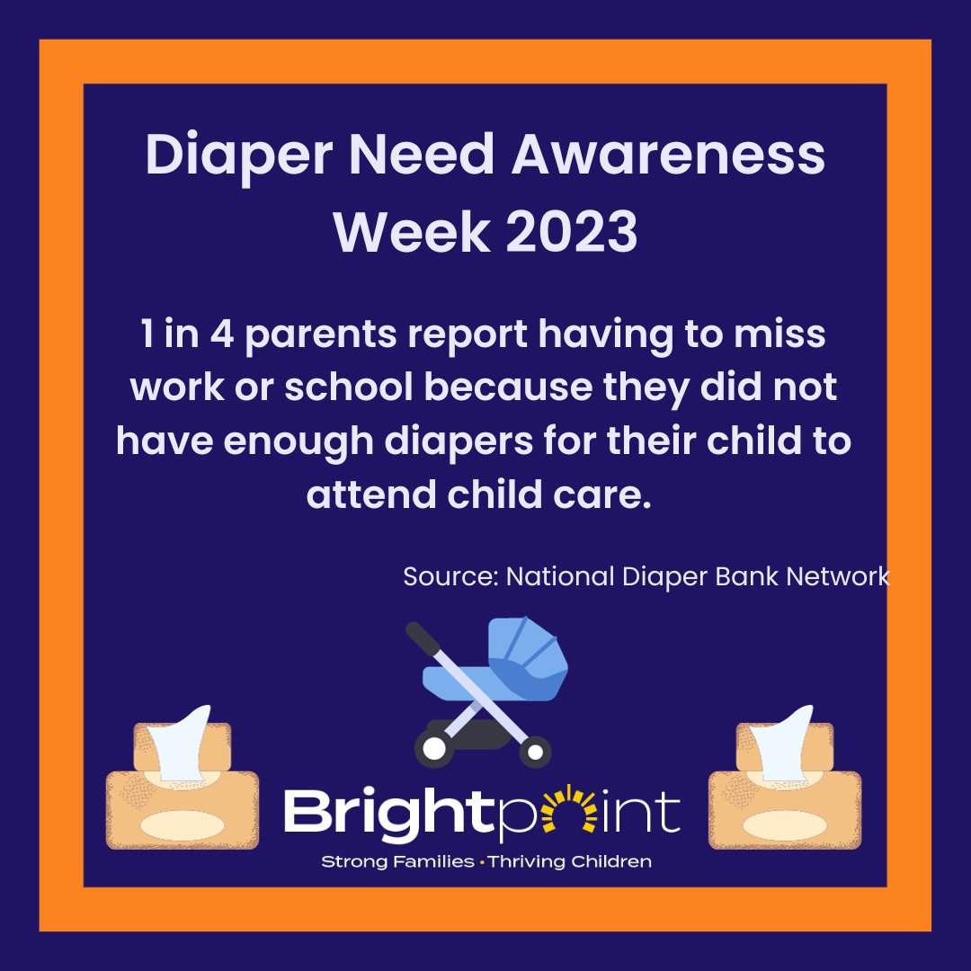 AhlquistCenter's tweet image. Some childcare providers require caregivers to provide diapers for their little one. If they don't have, caregivers may have to miss work to care for their child. 

Let's ensure families can access our early childhood system. 
#EndDiaperNeed
brightpoint.org/affording-diap…