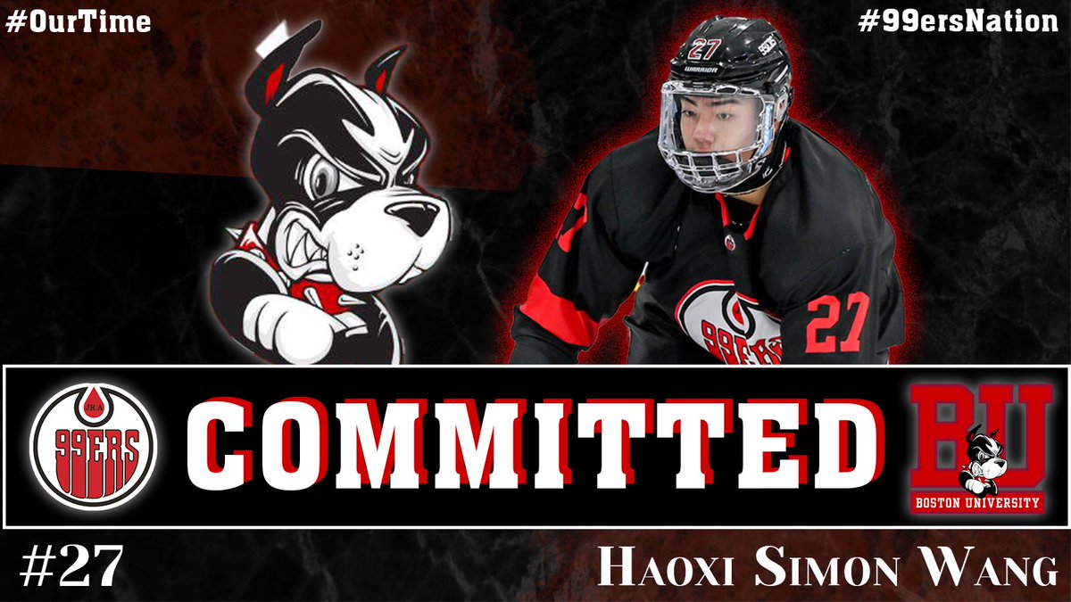 Congratulations to 99ers Defenseman Simon Wang on committing to the Boston University @terrierhockey program!