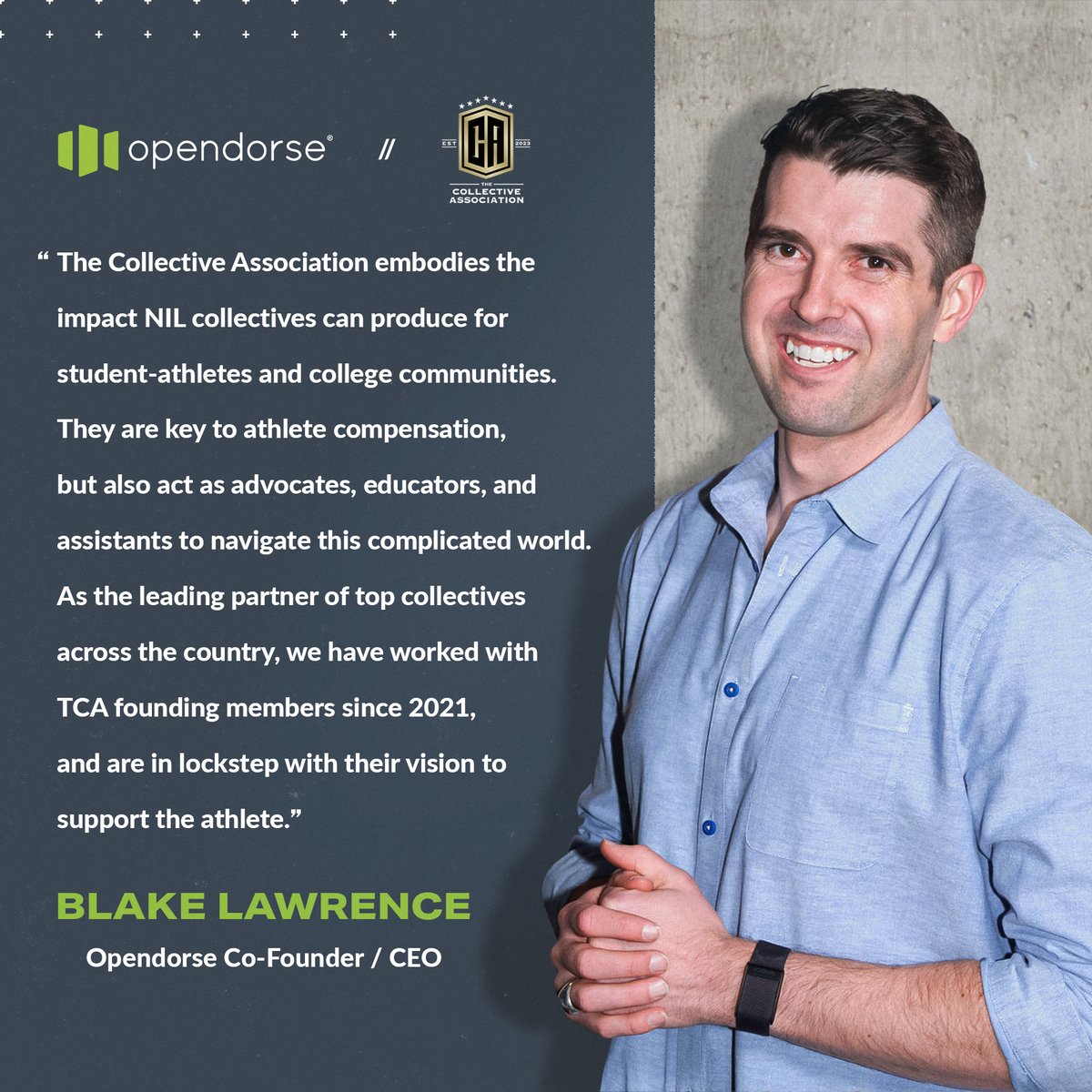 opendorse's tweet photo. We are proud to announce our partnership with The Collective Association.   

🔗: https://t.co/npkUSQrQWP… https://t.co/1ykfAc5GLa