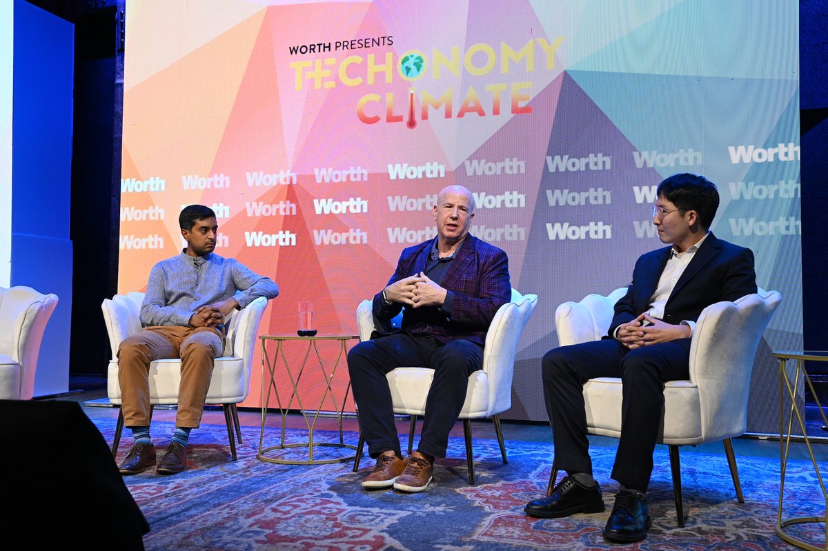 techonomy's tweet photo. Dev Saxena, @EurasiaGroup's Director of Geopolitics + Technology, moderated an enlightening session on "Navigating Clear Waters: Untangling the Global Supply Chain" with founders @MSweetwood (@GreenerProcess) + @SeonghoonW (@amogyinc) at #TechonomyClimate https://t.co/PIUXU1u6yu