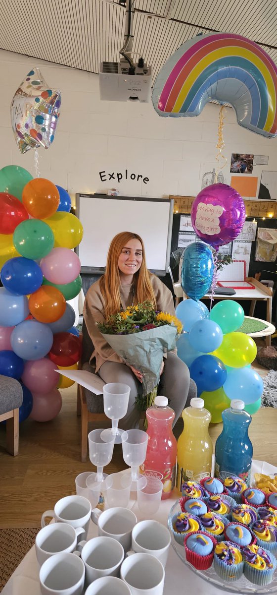 WhitecrookE's tweet photo. Wishing our Katrina a wonderful maternity leave. The staff, children and families will miss you so much and we can’t wait to meet your baby ♥️ we can only imagine how wonderful a mummy you’ll be as you’re such a fantastic, warm, and nurturing practitioner with our children ❤️ https://t.co/rCkYIMSxcL