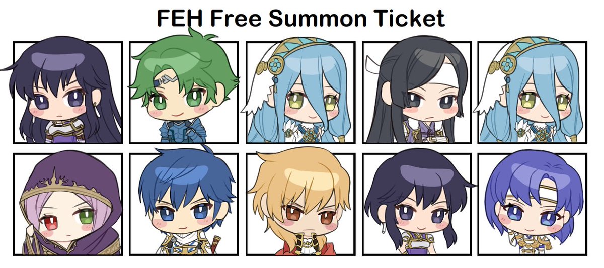 I drew all the characters I got in the special ticket event in FEH. I wish I could get some merges for mage Eirika, Tiki, Kliff or Hector but well, free 5* units are very welcome 🥲👍✨