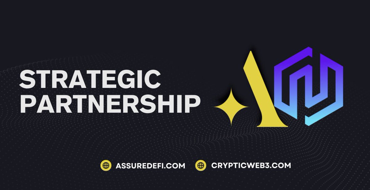 AssureDefi's tweet photo. We are pleased to announce our partnership with @CrypticWeb3_! 🤝 

Cryptic provides comprehensive marketing services for blockchain projects, backed by a wide network of professionals.

Together we plan to make crypto a safe space for everyone🔥 https://t.co/VvXgwkGIM7