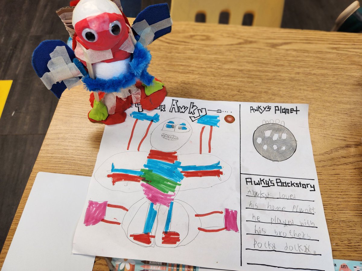 Meet Awky! Third grade alien concept with biodome prototype in the works. #fast2thefuture #STEMeducation #DesignThinking