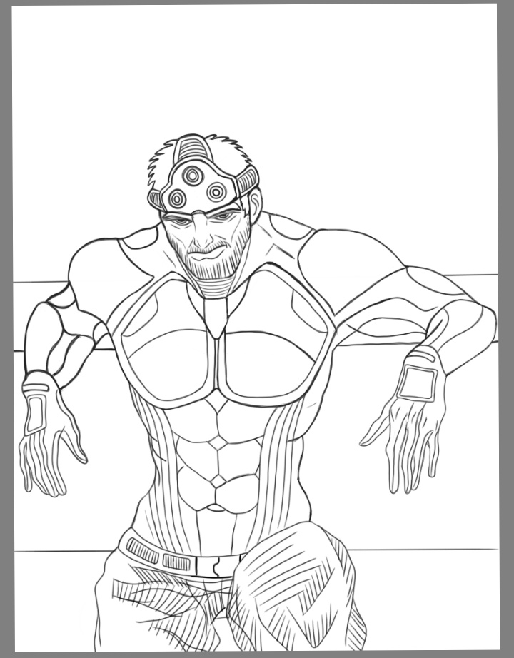 Okay, this is something that I been working out today (*seeing my other WIP's behind me*). Doing another (obvious) fanart of my favorite spyboy, a serious Sam Fisher in his Blacklist outfit waiting for a new mission. ☺️💚🖤 #SplinterCell #SamFisher #fanart #sketch #R6Community