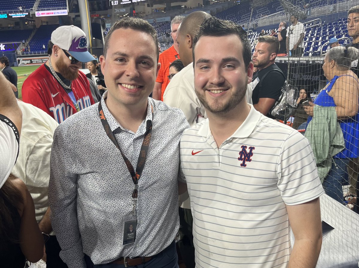 Just two guys who have watched a lot of @BKCyclones baseball. Great to catch up with my guy @KeithRaad in Miami!