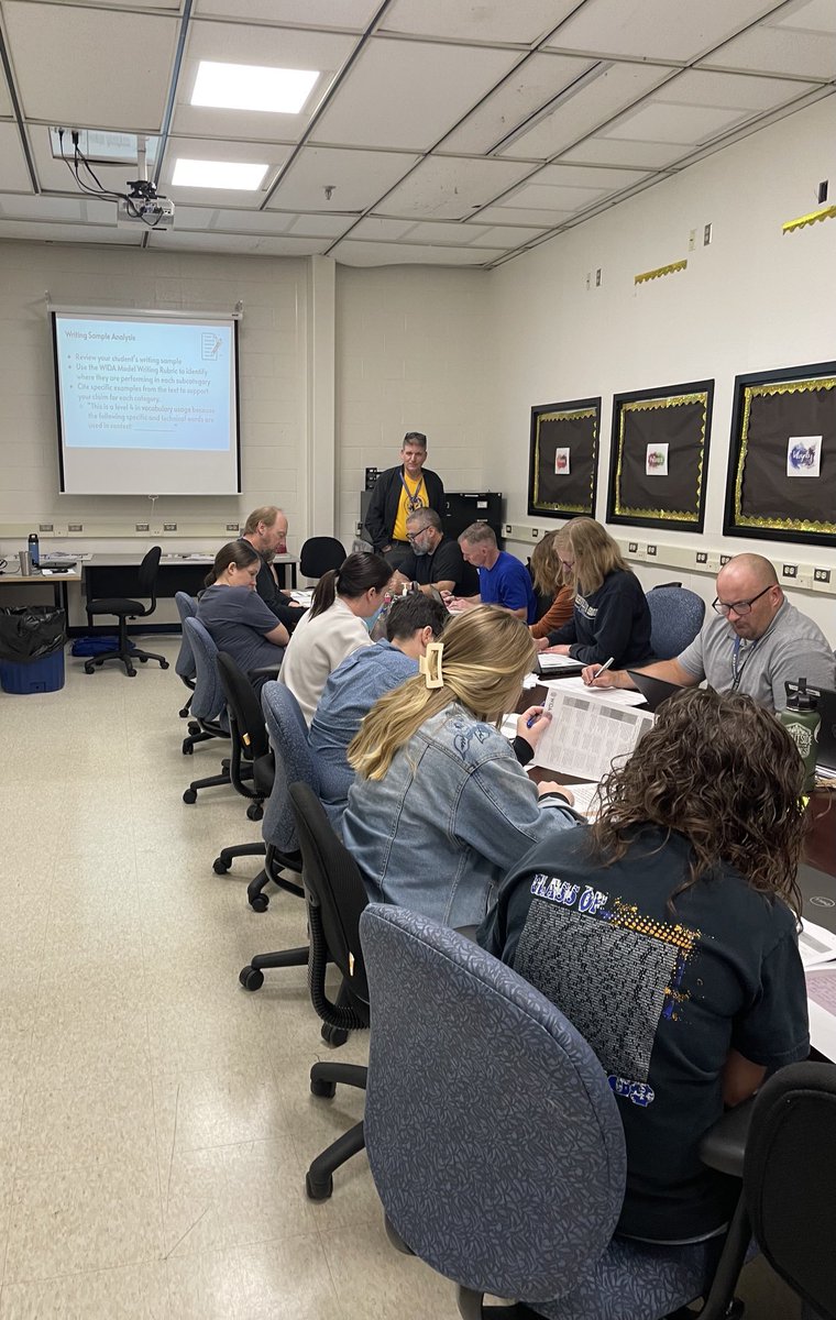 Thank you to the stellar staff at WHS for their time and attention today! They explored how they can use the WIDA writing rubric to analyze their students’ writing and identified some instructional next steps to put in place to support their students