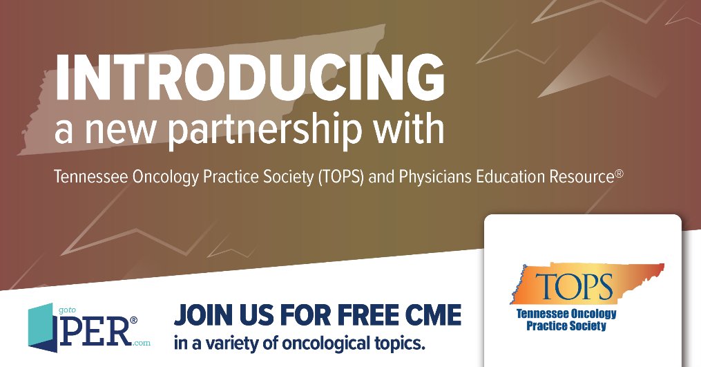 Calling all oncologists in Tennessee! Join us for our new partnership with TOPS! Come hear from experts explaining relevant biomarkers used to guide treatment decision-making in the management of advanced NSCLC. Register now: okt.to/ULyZl1 #TOPS #gotoPER