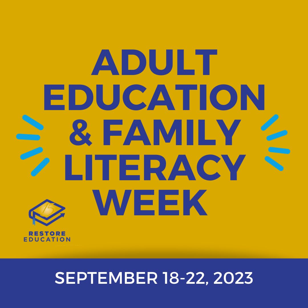 restore_edu's tweet photo. π Embracing the Power of Literacy during Adult Education & Family Literacy Week! π At Restore Education, we're committed to making a difference. β¨
#LiteracyMatters #EducationForAll #ChangingLives #Empowerment #AEFLWeek2023 https://t.co/lSgcmGVwYM