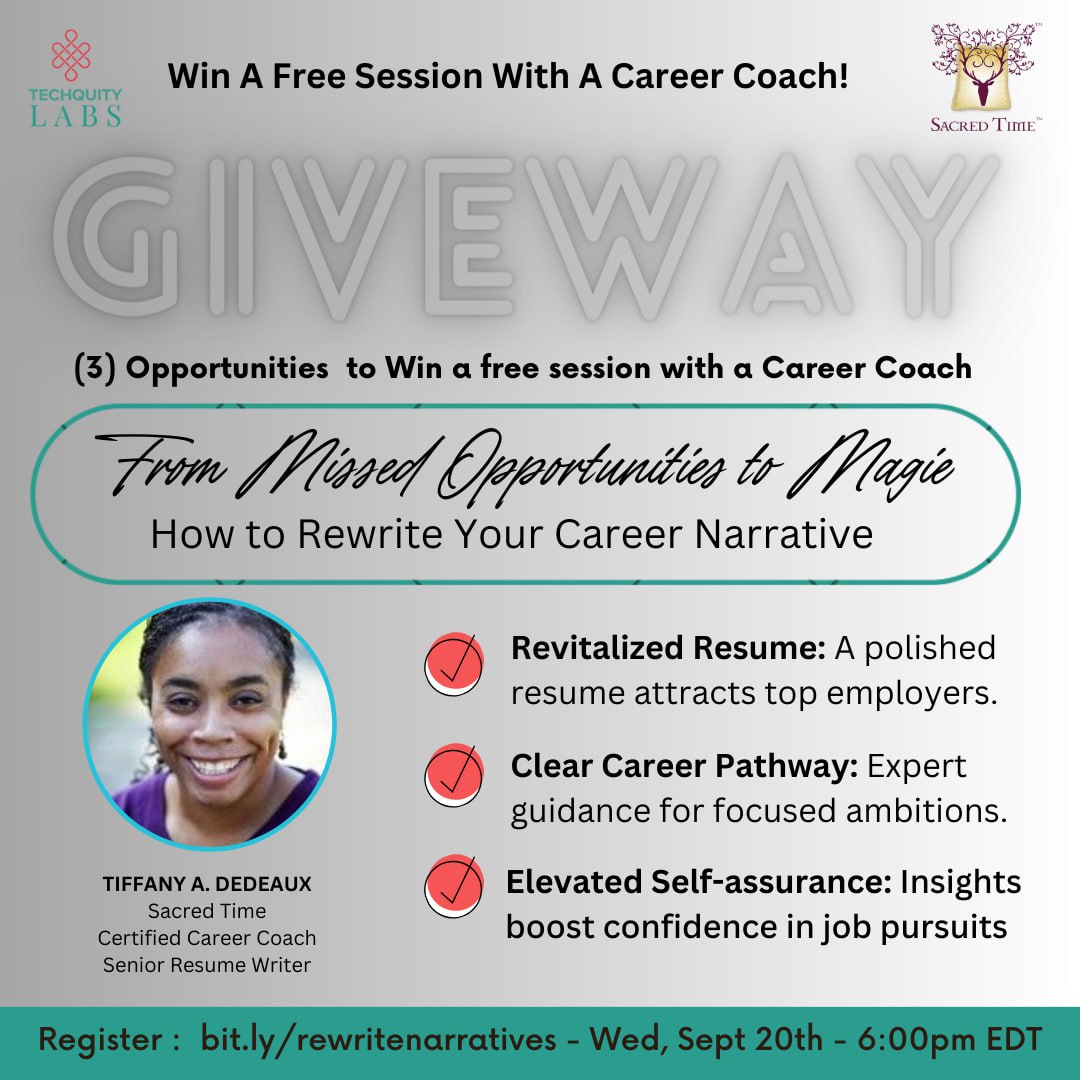 techquitylabs_'s tweet image. 🖋 Redefine Your Career Story! Unlock visibility, opportunities &amp;amp; higher earnings.

Boost your brand 🌟
Open networking doors 🔑
Get more job offers 🚀
Negotiate top salaries 💰
Find roles that resonate 🎯
📅 Sept 20th, 6PM ET/10PM UTC
🔗 bit.ly/rewritenarrati…