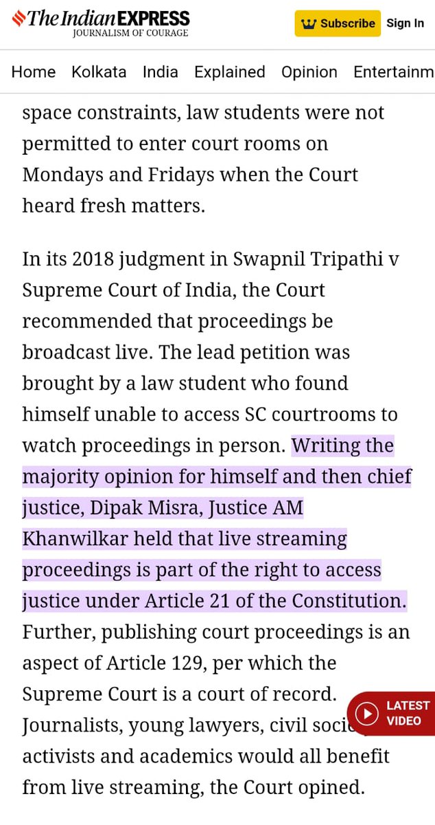 iamAchinta's tweet photo. Dipak Misra,Justice AM Khanwilkar held that live streaming proceedings is part of the right to access justice under Article 21 of the Constitution,but why is Calcutta High Court room 17 not?
@OfficeofARM
@PMOIndia
#WeWBTeachersSeekEuthanasia
#wewantlivestreamingon17number https://t.co/RnrGEThd91
