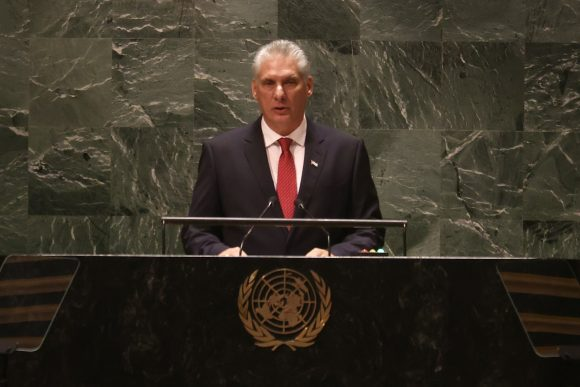 Se levanta la voz de Cuba en la figura de #DíazCanelEnONU en defensa de los oprimidos del mundo. Un mundo mejor es posible.#SanctiSpíritusEnMarcha.#CabaiguánEduca.