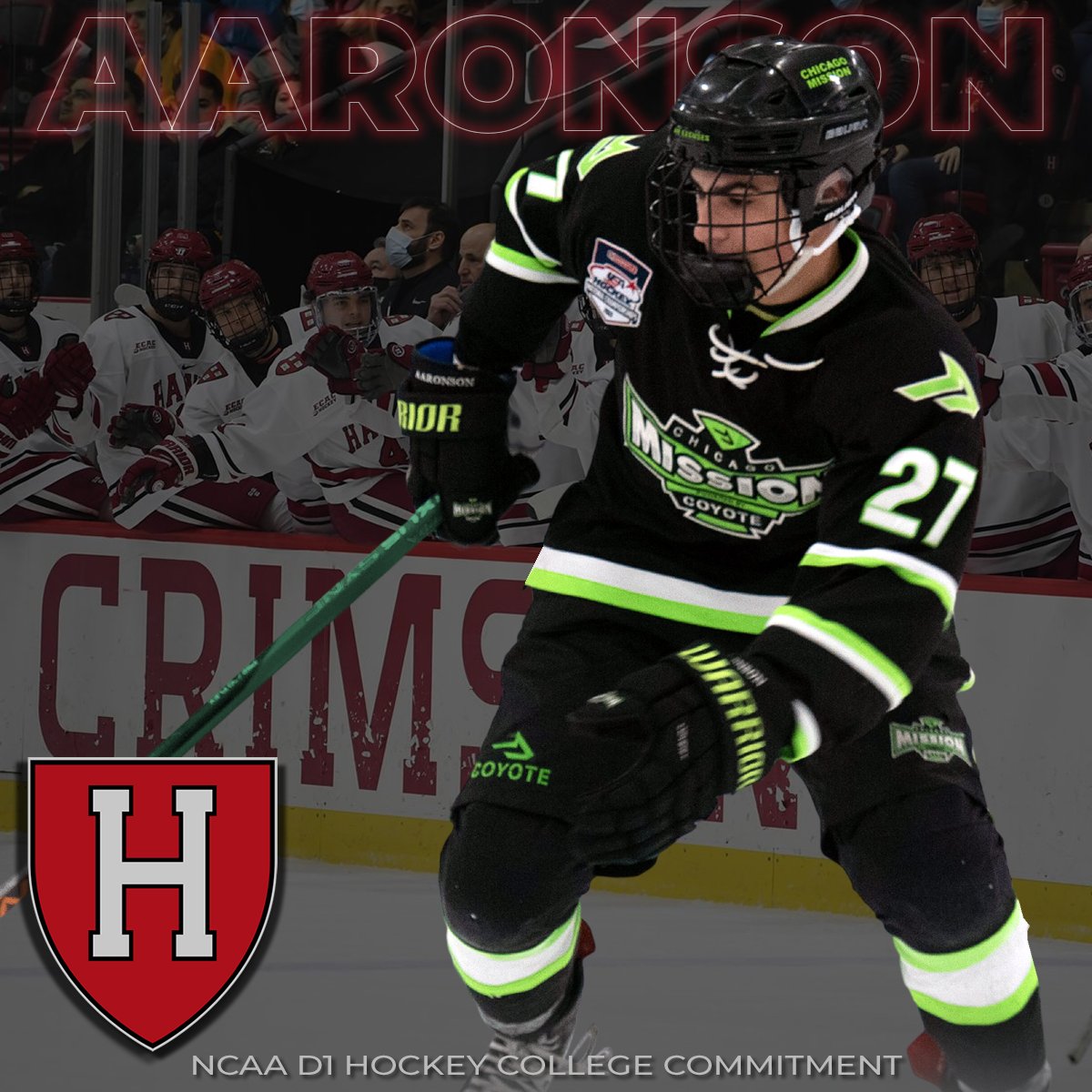 ChicagoMission's tweet photo. Congrats to Missions 16U Ryan Aaronson on his commitment to play D1 at Harvard Unviversity.

Ryan is a smart, 200ft forward. He’s a true goal scorer with an elite shot that can score from all areas.

Congrats to Ryan and the Aaronson family!
https://t.co/Uqnsj9XV4H

@AHAI_1 https://t.co/36jctaFIOR