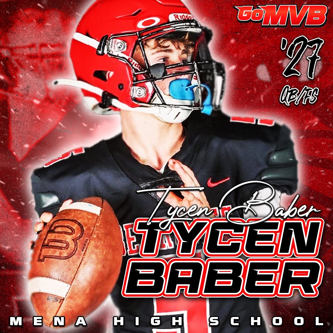 🚨Player Spotlight🚨⁠
TYCEN BABER
'27 QB/S
Mena HS, AR
More Info: app.gomvb.com/profile/tycenb…
Follow: @Tycenbaber5
⁠
#gomvb #hsfootball #studentathlete #collegerecruit #collegerecruiting #athlete