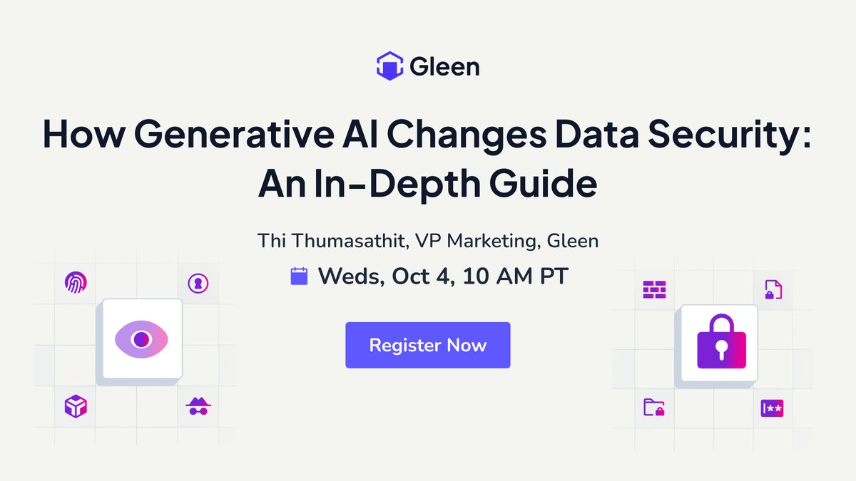 How should organizations approach data security in a Generative AI world? Find out by registering for our upcoming webinar:  "How Generative AI Changes Data Security: An In-Depth Guide" on Weds, Oct 4, at 10 AM PT! hubs.li/Q022Wbck0 #generativeai #datasecurity