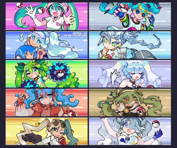 all of my Project VOLTAGE vs. MIKU art so far!! 🎤⚡️
#pixelart #pokemon 