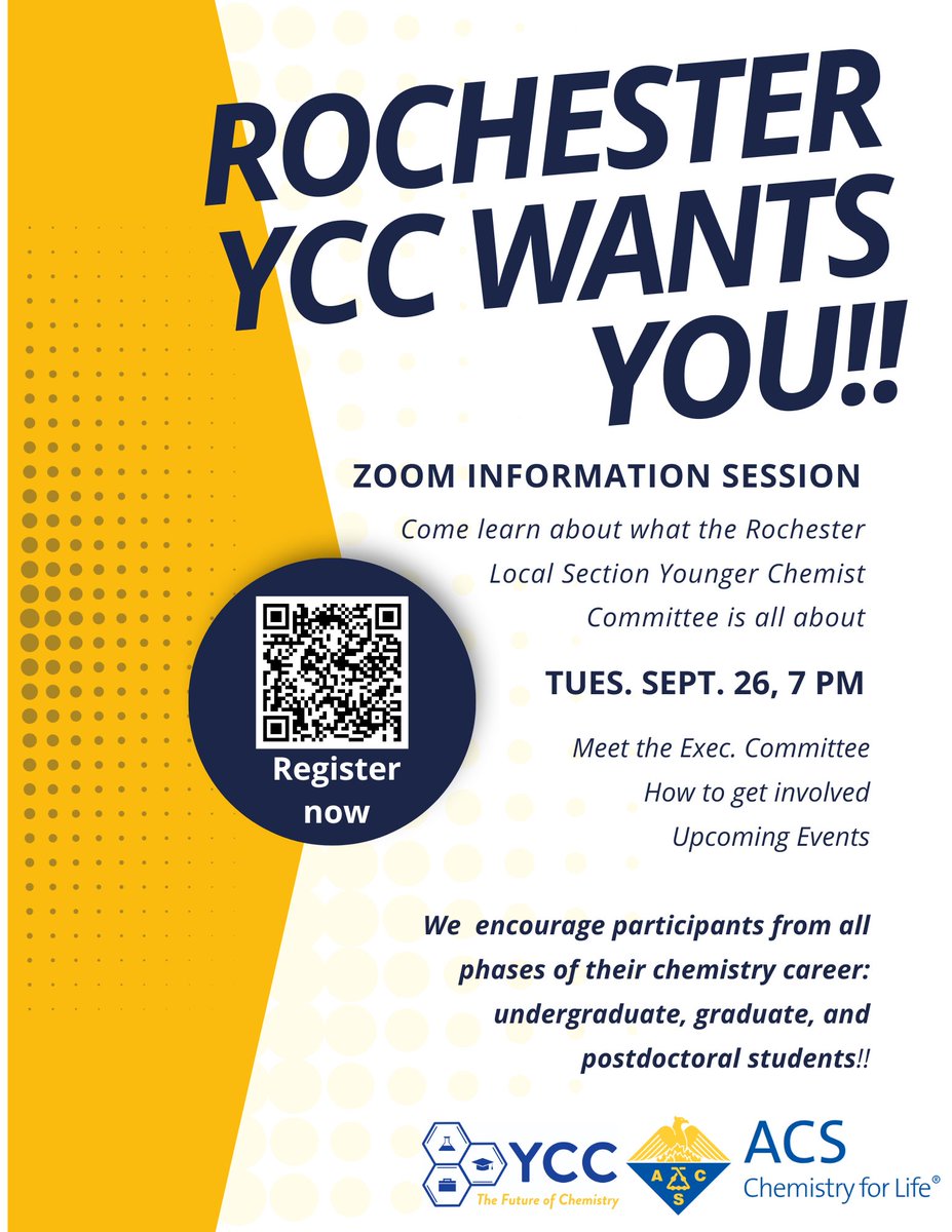 For those who are interested in learning more about Rochester's Local Section of YCC!! Register here: docs.google.com/forms/d/e/1FAI…