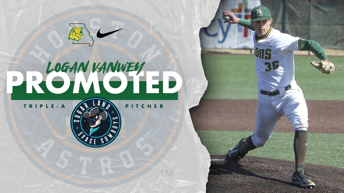 MSSUBaseball's tweet image. Congratulations to former MSSU pitcher Logan VanWey on the promotion from the Houston Astros Double-A affiliate Corpus Christi Hooks to Triple-A affiliate Sugar Land Space Cowboys!

VanWey is Southern's all-time leader in strikeouts per 9 (13.49) and pitching appearances (76).
