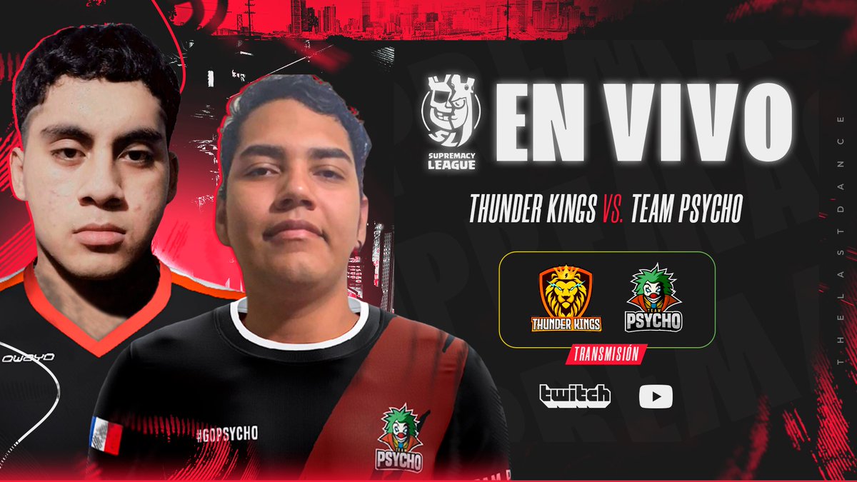 Supremacy League (@cr_supremacy) on Twitter photo 🔴 #SMCY2023 | EN VIVO ⚜️
Arrancamos con la Jornada 8 ⚔ Ambos equipos están igualados en posiciones y el pase a Play-In está en juego 🔥 ¿Quién logrará el triunfo?
Grupo 🅱️
<a href="/ThunderKingscr/">Thunder Kings</a> 🆚 <a href="/TEAM_PSYCHO_FR/">TEAM PSYCHO ESPORT</a>
⏰ 13:00🇲🇽 - 21:00🇪🇸
📺 ¡No te pierdas el espectáculo! 🔴 #SMCY2023 | EN VIVO ⚜️
Arrancamos con la Jornada 8 ⚔ Ambos equipos están igualados en posiciones y el pase a Play-In está en juego 🔥 ¿Quién logrará el triunfo?
Grupo 🅱️
<a href="/ThunderKingscr/">Thunder Kings</a> 🆚 <a href="/TEAM_PSYCHO_FR/">TEAM PSYCHO ESPORT</a>
⏰ 13:00🇲🇽 - 21:00🇪🇸
📺 ¡No te pierdas el espectáculo!