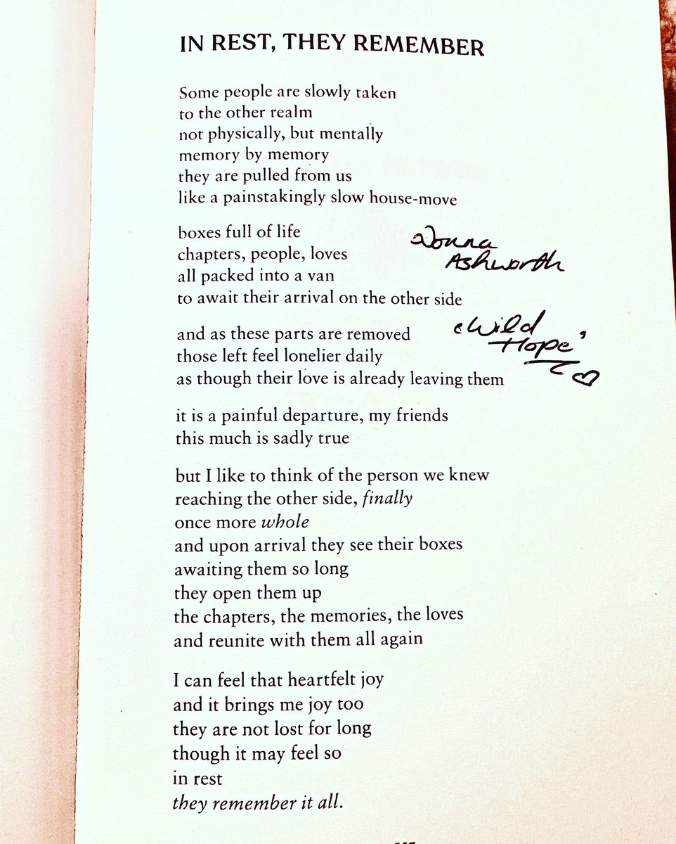 Donna_ashworth's tweet photo. This brings me comfort and I hope it does for anyone else facing the longest goodbye . From Wild Hope 🩶 
#dementia #Alzheimers #dementiapoem #thelonggoodbye https://t.co/09tfrlX4HA