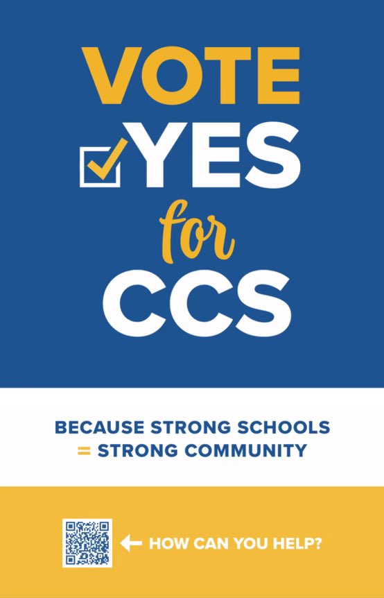 #YesForCCS scan QR for info and/or to get involved.