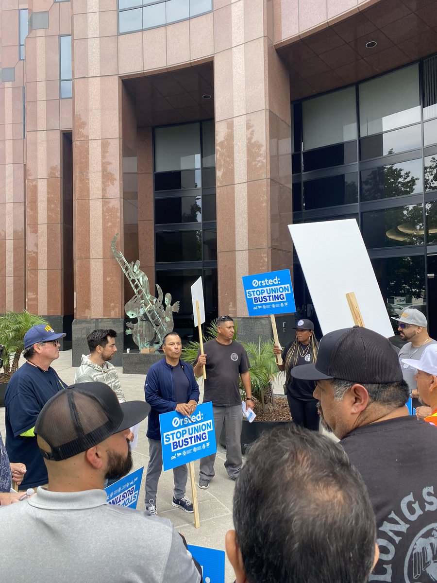 DispatcherIlwu's tweet photo. ✊🪧ØRSTED DAY OF ACTION: ILWU members are out in solidarity with @ILAUnion joining @ITFglobalunion workers worldwide to send a message to @Orsted : honor your global commitments, respect workers &amp; communities worldwide, and respect unions #OrstedStopUnionBusting https://t.co/SxgwQMnVUe
